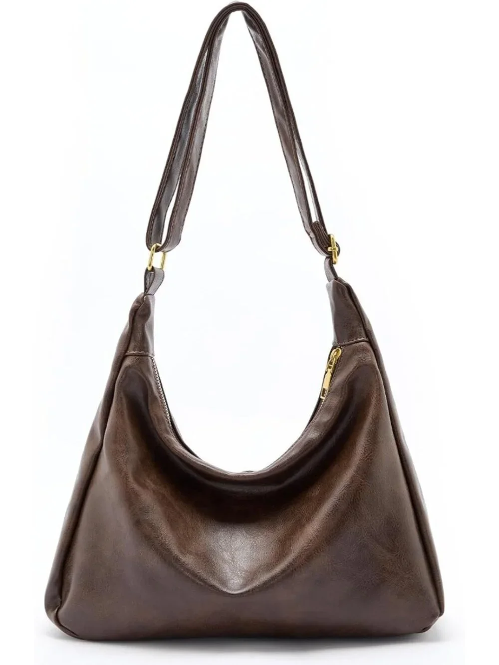Stylish Slouchy Shoulder Bag, Foldable Crossbody Hobo Purse, Adjustable Strap, 5